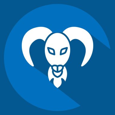 Koç burcu. Burç sembolüyle ilgili. Uzun gölge tarzı. Basit dizayn edilebilir. Basit resimleme