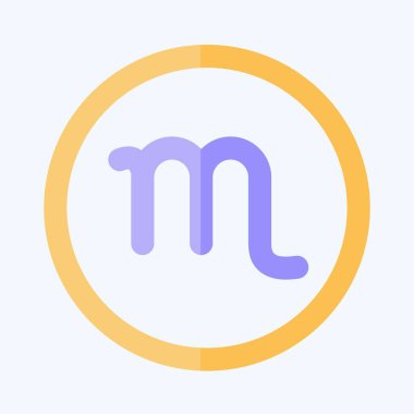 Simge Akrep İşareti. Burç sembolüyle ilgili. Düz stil. Basit dizayn edilebilir. Basit resimleme