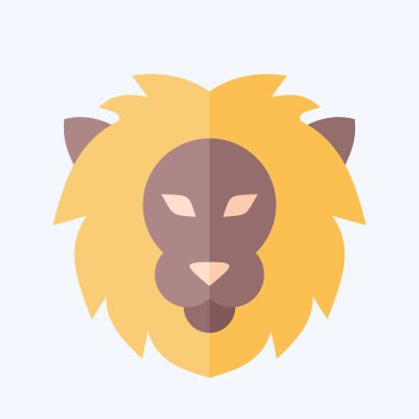 Simge Leo. Burç sembolüyle ilgili. Düz stil. Basit dizayn edilebilir. Basit resimleme