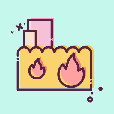 Simge söndürülüyor. İtfaiyeci sembolüyle ilgili. MBE tarzı. Basit dizayn edilebilir. Basit resimleme