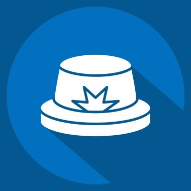 İkon Kayıkçısı. Şapka sembolüyle ilgili. Uzun gölge tarzı. Basit dizayn edilebilir. Basit resimleme