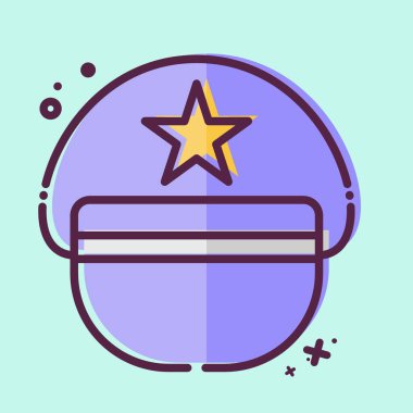 Simge Pilot Şapkası. Şapka sembolüyle ilgili. MBE tarzı. Basit dizayn edilebilir. Basit resimleme