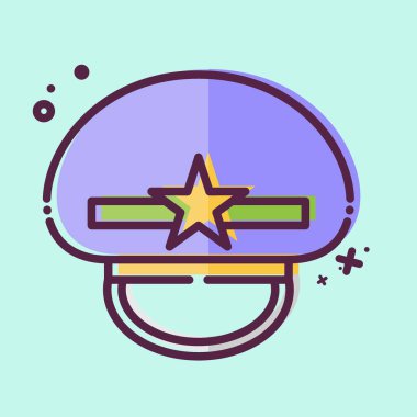 İkon Askeri Başkomiser. Şapka sembolüyle ilgili. MBE tarzı. Basit dizayn edilebilir. Basit resimleme