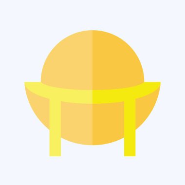 İkon Souwester. Şapka sembolüyle ilgili. Düz stil. Basit dizayn edilebilir. Basit resimleme