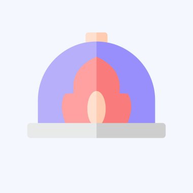 Icon İtfaiyeci Şapkası. Şapka sembolüyle ilgili. Düz stil. Basit dizayn edilebilir. Basit resimleme