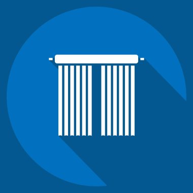 Simge Üstü. Perde sembolüyle ilgili. Uzun gölge tarzı. Basit dizayn edilebilir. Basit resimleme