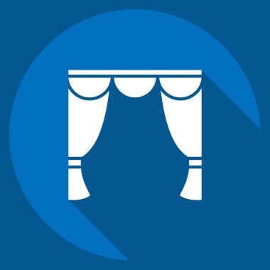 Simge Swag Drapery. Perde sembolüyle ilgili. Uzun gölge tarzı. Basit dizayn edilebilir. Basit resimleme