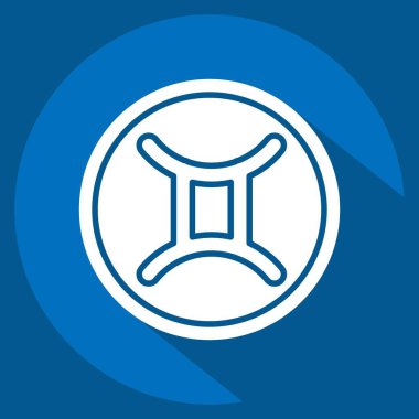 İkiz ikizi. Burç sembolüyle ilgili. Uzun gölge tarzı. Basit dizayn edilebilir. Basit resimleme