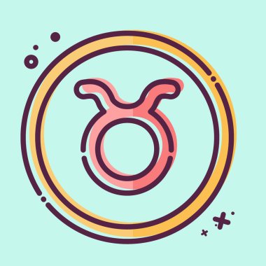 İkona Boğa. Burç sembolüyle ilgili. MBE tarzı. Basit dizayn edilebilir. Basit resimleme