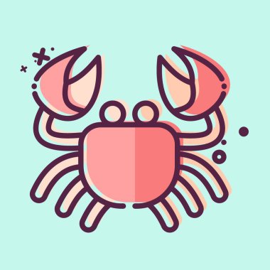 İkon Kanser. Burç sembolüyle ilgili. MBE tarzı. Basit dizayn edilebilir. Basit resimleme