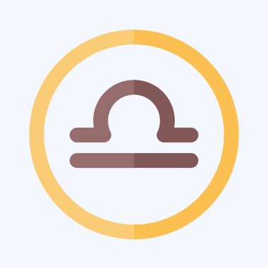 Simge Terazi burcu. Burç sembolüyle ilgili. Düz stil. Basit dizayn edilebilir. Basit resimleme