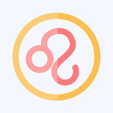 Simge Aslan İşareti. Burç sembolüyle ilgili. Düz stil. Basit dizayn edilebilir. Basit resimleme