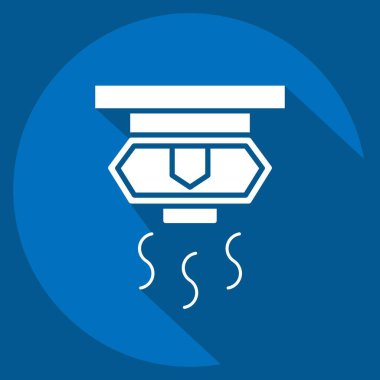 Simge fıskiyesi. İtfaiyeci sembolüyle ilgili. Uzun gölge tarzı. Basit dizayn edilebilir. Basit resimleme