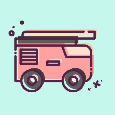 Icon İtfaiyecisi. İtfaiyeci sembolüyle ilgili. MBE tarzı. Basit dizayn edilebilir. Basit resimleme