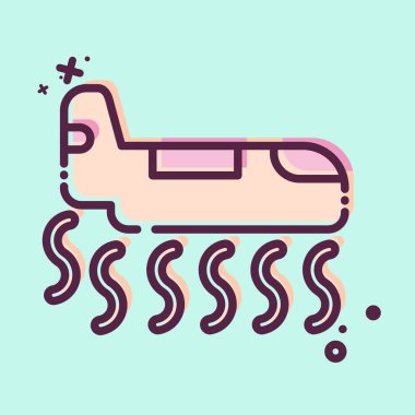 İkon İtfaiyesi Uçağı. İtfaiyeci sembolüyle ilgili. MBE tarzı. Basit dizayn edilebilir. Basit resimleme