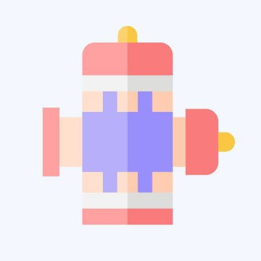 Simge hidrandı. İtfaiyeci sembolüyle ilgili. Düz stil. Basit dizayn edilebilir. Basit resimleme