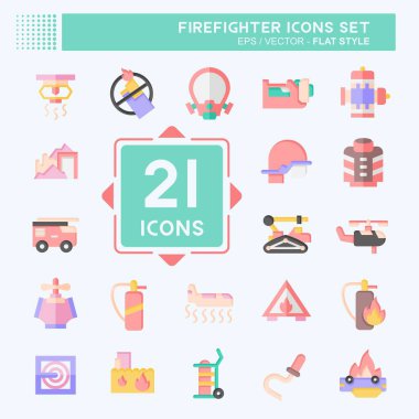 Icon İtfaiyecisi. Eğitim sembolüyle ilgili. Düz stil. Basit dizayn edilebilir. Basit resimleme