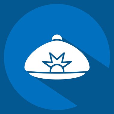 İkon Bere. Şapka sembolüyle ilgili. Uzun gölge tarzı. Basit dizayn edilebilir. Basit resimleme