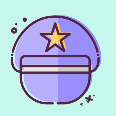 Simge Pilot Şapkası. Şapka sembolüyle ilgili. MBE tarzı. Basit dizayn edilebilir. Basit resimleme