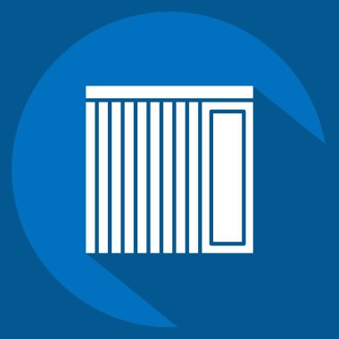 Simge Dikey Perdeler. Perde sembolüyle ilgili. Uzun gölge tarzı. Basit dizayn edilebilir. Basit resimleme