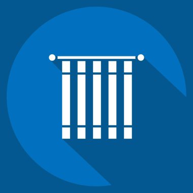 Simge Japonca. Perde sembolüyle ilgili. Uzun gölge tarzı. Basit dizayn edilebilir. Basit resimleme