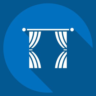 İkon İtalyancası. Perde sembolüyle ilgili. Uzun gölge tarzı. Basit dizayn edilebilir. Basit resimleme