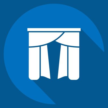 Perde sembolüyle ilişkili Simge 4. Uzun gölge tarzı. Basit dizayn edilebilir. Basit resimleme