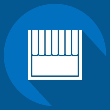 Simge Kafe Tarzı. Perde sembolüyle ilgili. Uzun gölge tarzı. Basit dizayn edilebilir. Basit resimleme