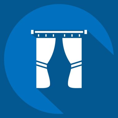 Perde sembolü ile ilgili simge 2. Uzun gölge tarzı. Basit dizayn edilebilir. Basit resimleme