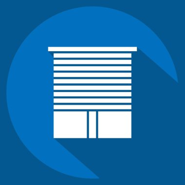 Simge Jaluzileri. Perde sembolüyle ilgili. Uzun gölge tarzı. Basit dizayn edilebilir. Basit resimleme