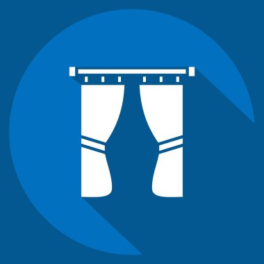 Perde sembolü ile ilgili simge 2. Uzun gölge tarzı. Basit dizayn edilebilir. Basit resimleme