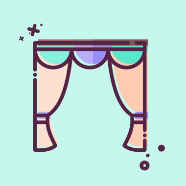 Simge Swag Drapery. Perde sembolüyle ilgili. MBE tarzı. Basit dizayn edilebilir. Basit resimleme