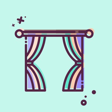 İkon İtalyancası. Perde sembolüyle ilgili. MBE tarzı. Basit dizayn edilebilir. Basit resimleme