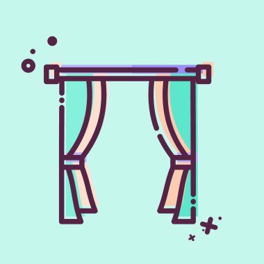 Simge Klasiği. Perde sembolüyle ilgili. MBE tarzı. Basit dizayn edilebilir. Basit resimleme