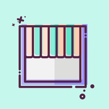 Simge Kafe Tarzı. Perde sembolüyle ilgili. MBE tarzı. Basit dizayn edilebilir. Basit resimleme