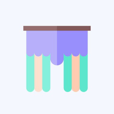 Simge Valances. Perde sembolüyle ilgili. Düz stil. Basit dizayn edilebilir. Basit resimleme