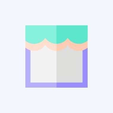 Simge Kabuklulaştırıldı. Perde sembolüyle ilgili. Düz stil. Basit dizayn edilebilir. Basit resimleme