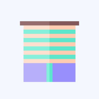 Simge Jaluzileri. Perde sembolüyle ilgili. Düz stil. Basit dizayn edilebilir. Basit resimleme