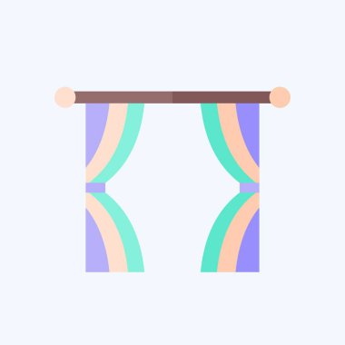 İkon İtalyancası. Perde sembolüyle ilgili. Düz stil. Basit dizayn edilebilir. Basit resimleme