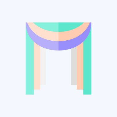 Simge Temel Tekniği. Perde sembolüyle ilgili. Düz stil. Basit dizayn edilebilir. Basit resimleme