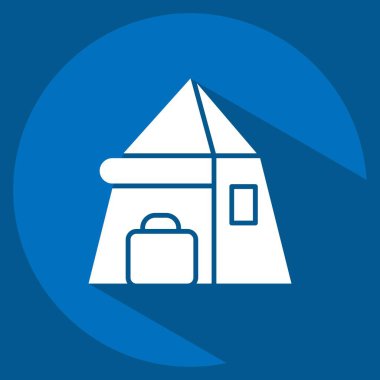 Simge Çadırı. Sırt çantası sembolüyle ilgili. Uzun gölge tarzı. Basit dizayn edilebilir. Basit resimleme