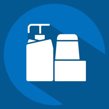 Simge Hijyen Malzemeleri. Sırt çantası sembolüyle ilgili. Uzun gölge tarzı. Basit dizayn edilebilir. Basit resimleme