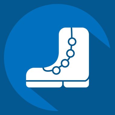 İkon Yürüyüş Çizmeleri. Sırt çantası sembolüyle ilgili. Uzun gölge tarzı. Basit dizayn edilebilir. Basit resimleme