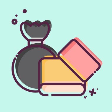 Simge Çöpü. Sırt çantası sembolüyle ilgili. MBE tarzı. Basit dizayn edilebilir. Basit resimleme