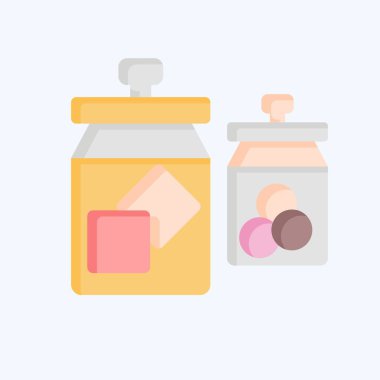 Simge Kutusu. Sırt çantası sembolüyle ilgili. Düz stil. Basit dizayn edilebilir. Basit resimleme