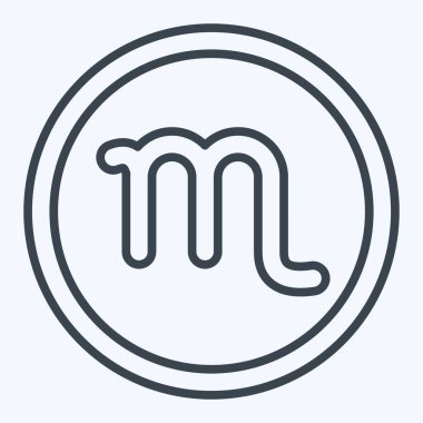 Simge Akrep İşareti. Burç sembolüyle ilgili. Sıra tarzı. Basit dizayn edilebilir. Basit resimleme