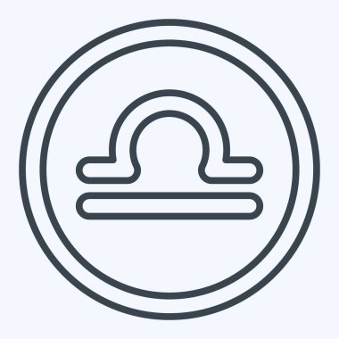 Simge Terazi burcu. Burç sembolüyle ilgili. Sıra tarzı. Basit dizayn edilebilir. Basit resimleme