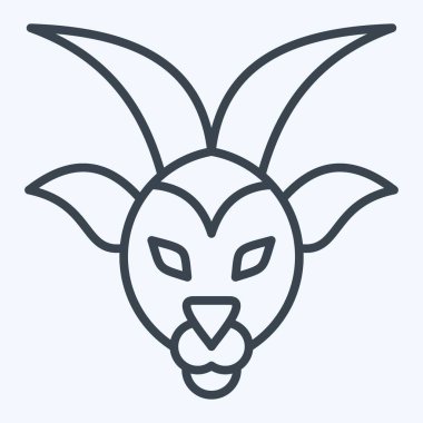 İkon Oğlak. Burç sembolüyle ilgili. Sıra tarzı. Basit dizayn edilebilir. Basit resimleme