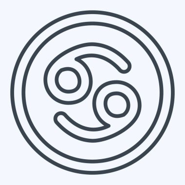 Simge Kanser İşareti. Burç sembolüyle ilgili. Sıra tarzı. Basit dizayn edilebilir. Basit resimleme