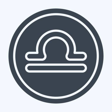 Simge Terazi burcu. Burç sembolüyle ilgili. Kabartma tarzı. Basit dizayn edilebilir. Basit resimleme